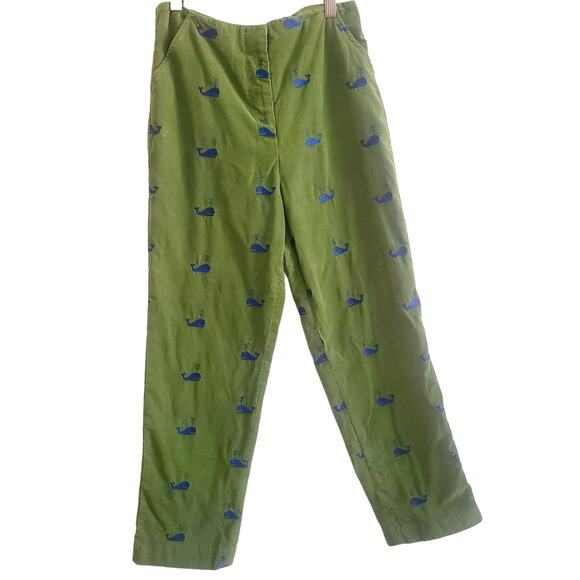 Lilly Pultizer size 14 green corduroy whales - Picture 1 of 5